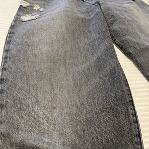 FRAME Gray Le Jane Cropped Distressed High-Rise Jeans: Women’s